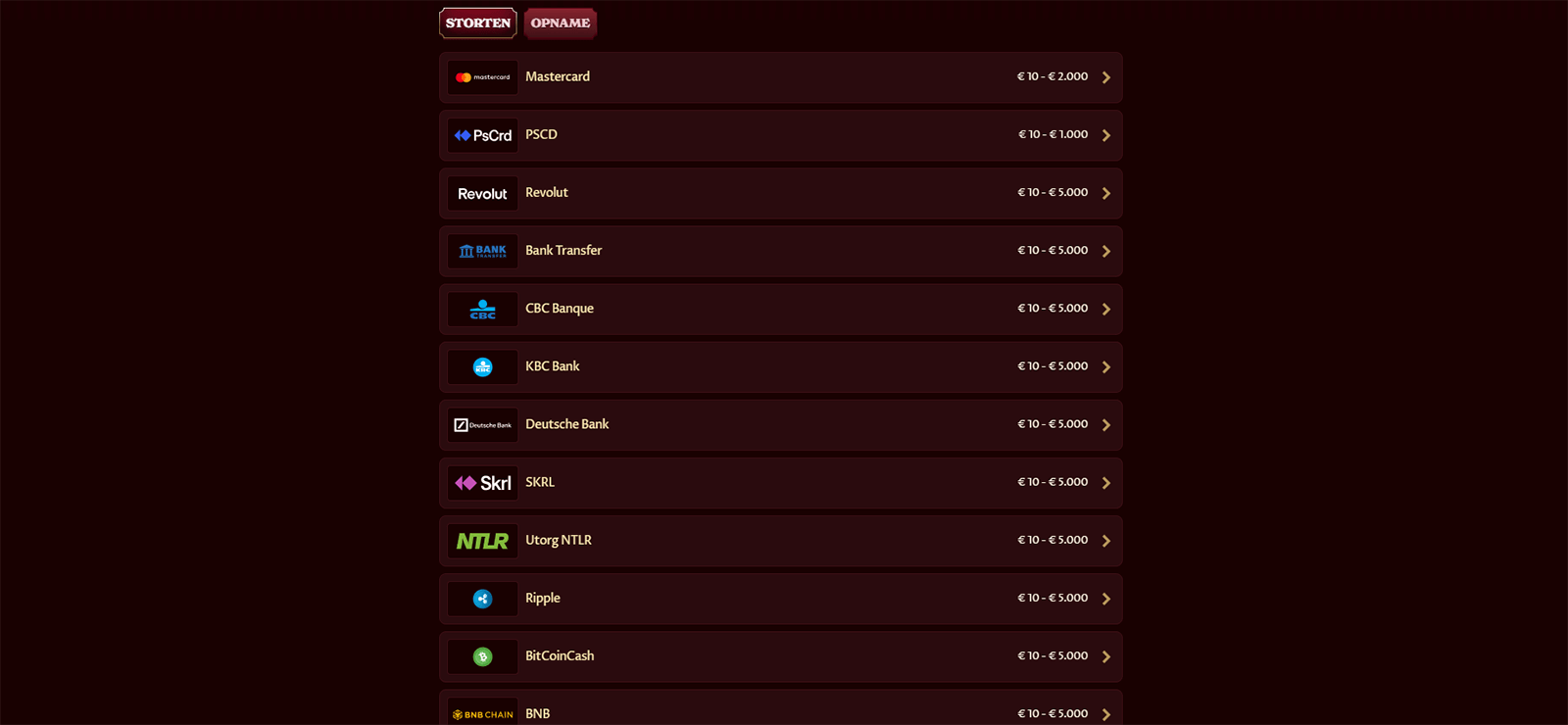 Casoola Casino Betaalmethode in Nederland