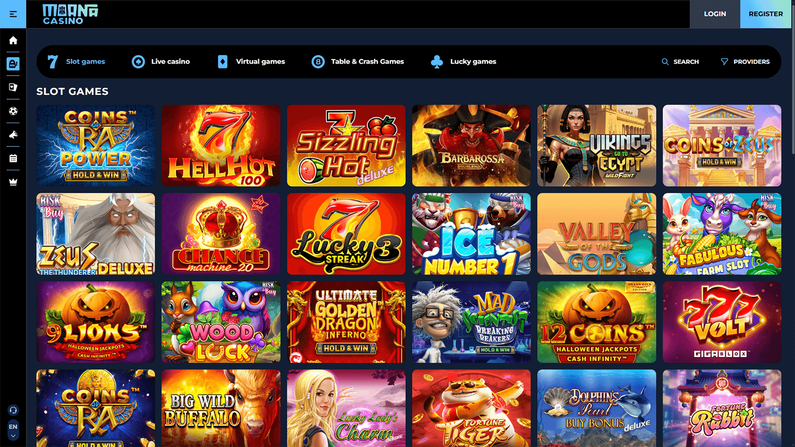 Moana Casino Homepage